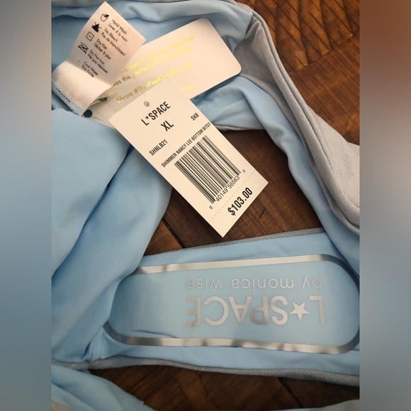 NWT L*Space Nancy Lee Bottom Bitsy Cut in Shimmer Sky Blue - Size XL - Picture 4 of 7